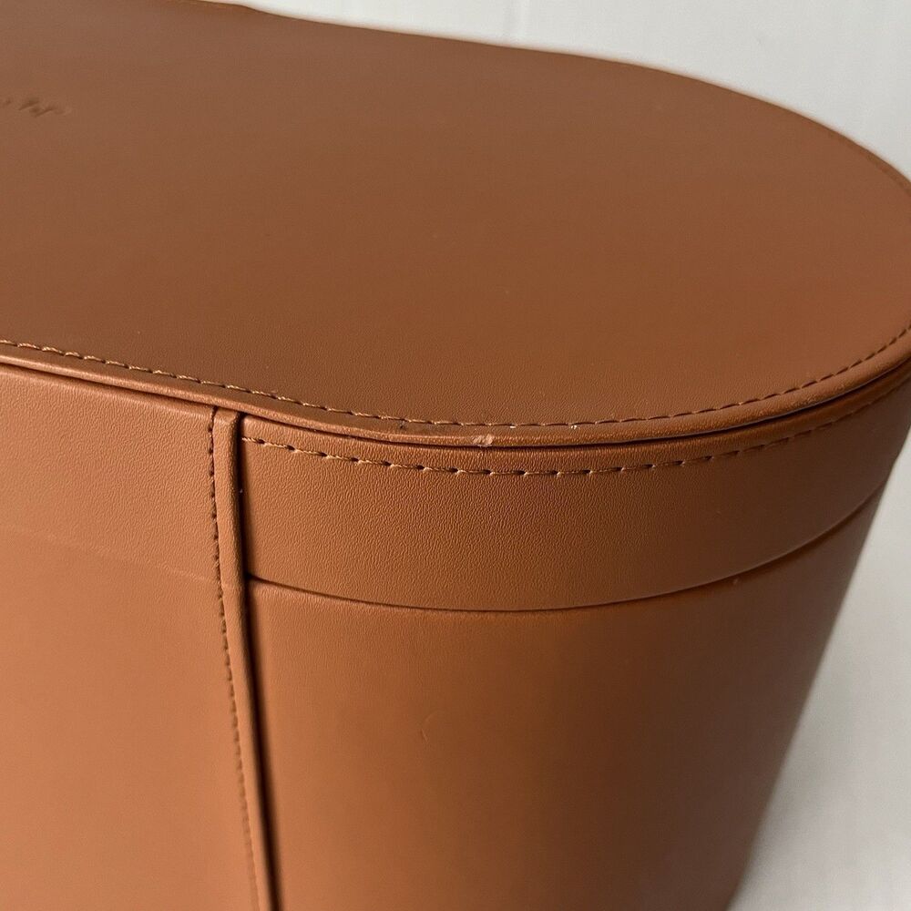 DYSON Airwrap Styler Leather Large Storage Hard Box Cognac Brown Tan CASE ONLY - Picture 6 of 12